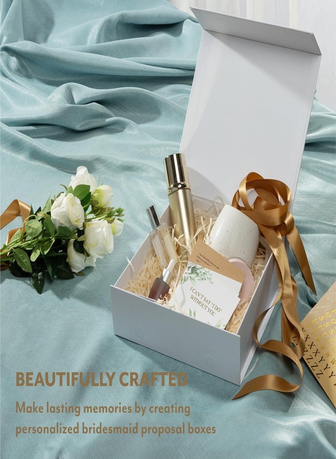 Your Perfect Day صندوق اقتراح وصيفات العروس ليومك المثالي - صناديق هدايا مغناطيسية من الورق المقوى لحفلات الزفاف - ملصقات، شريط، ورق مجعد - مجموعة من صندوقين لوصيفات العروس وصندوق واحد لوصيفة الشرف - Image 2